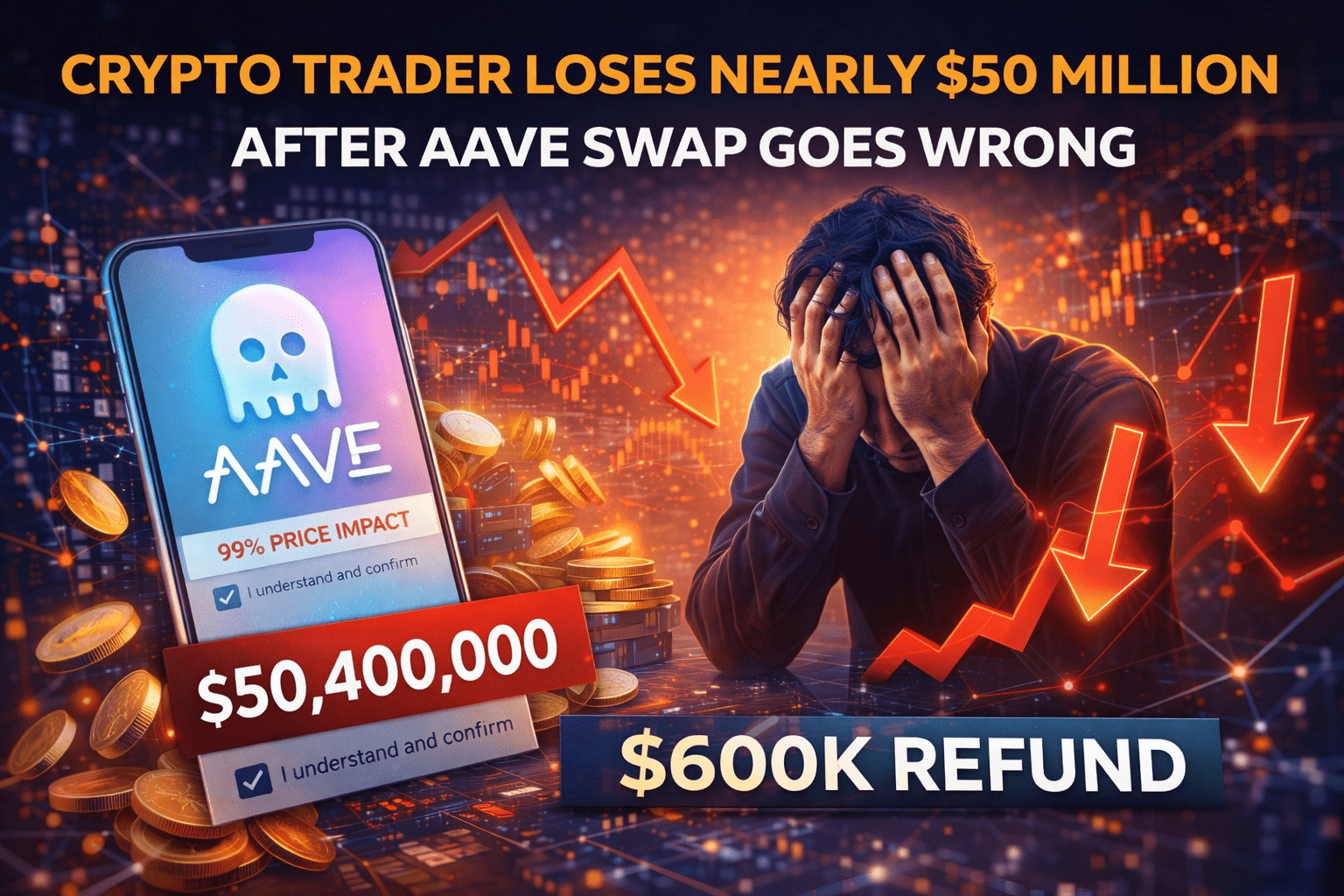 Crypto Trader Loses Nearly $50 Million in Aave Swap Mishap, Protocol Offers $600K Refund