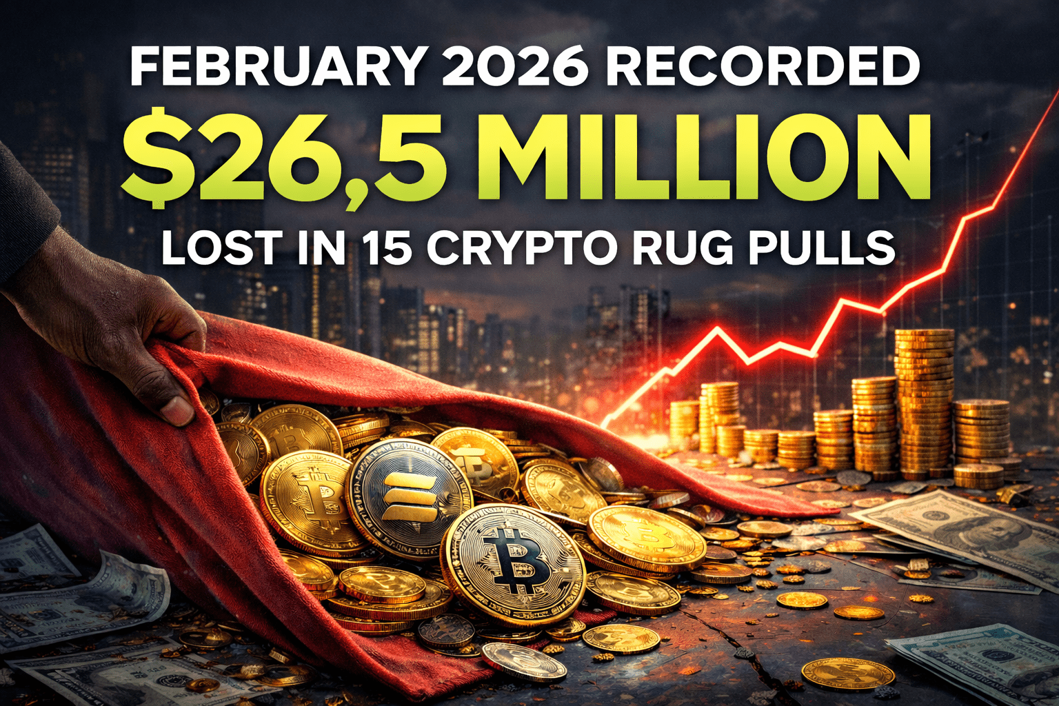 February 2026: $26.5 Million Lost Across 15 Crypto Rug Pulls as Web3 Projects Shut Down