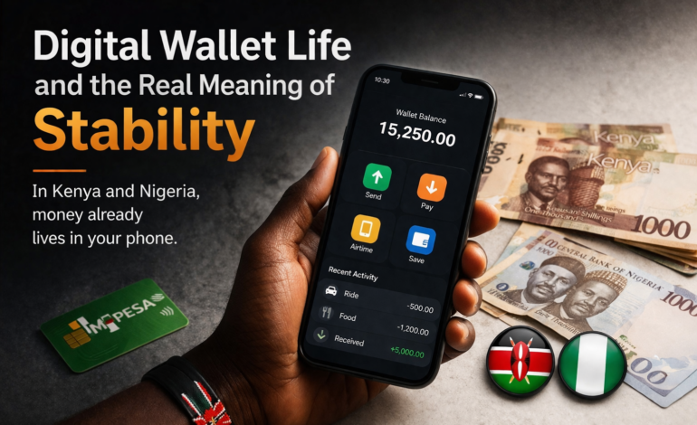 African user making payments on a smartphone digital wallet showing stablecoin concept and mobile money usage