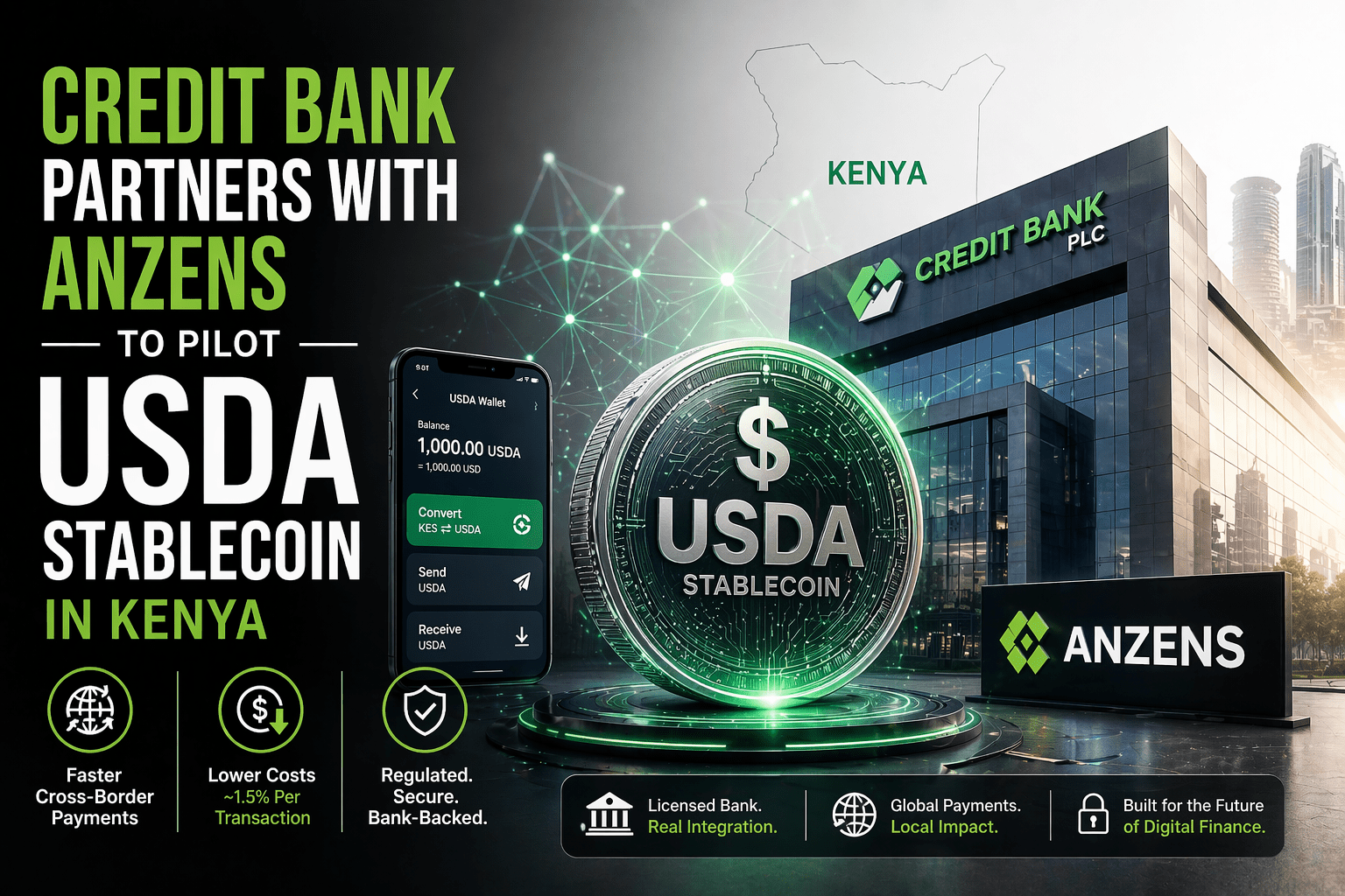Credit Bank and Anzens Pilot USDA Stablecoin in Kenya