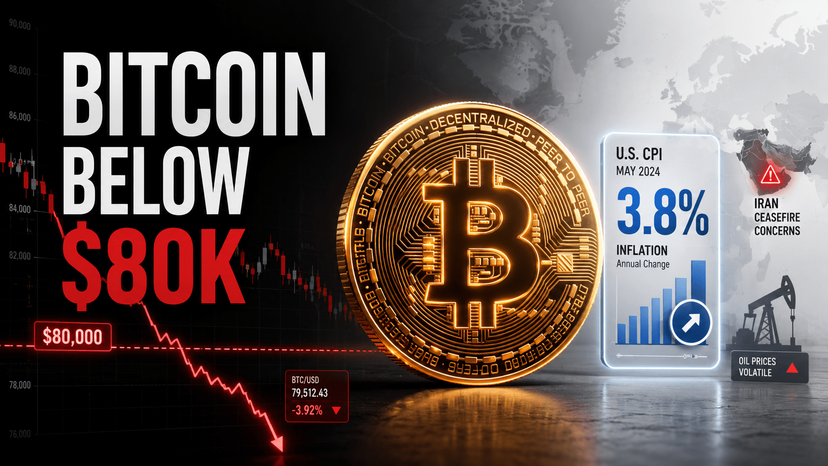 Bitcoin Falls Below $80K as Inflation and Iran Tensions Shake Markets