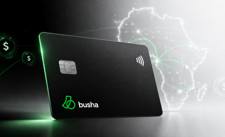 Busha crypto-backed card with Africa digital payment network showing stablecoin spending across Africa.