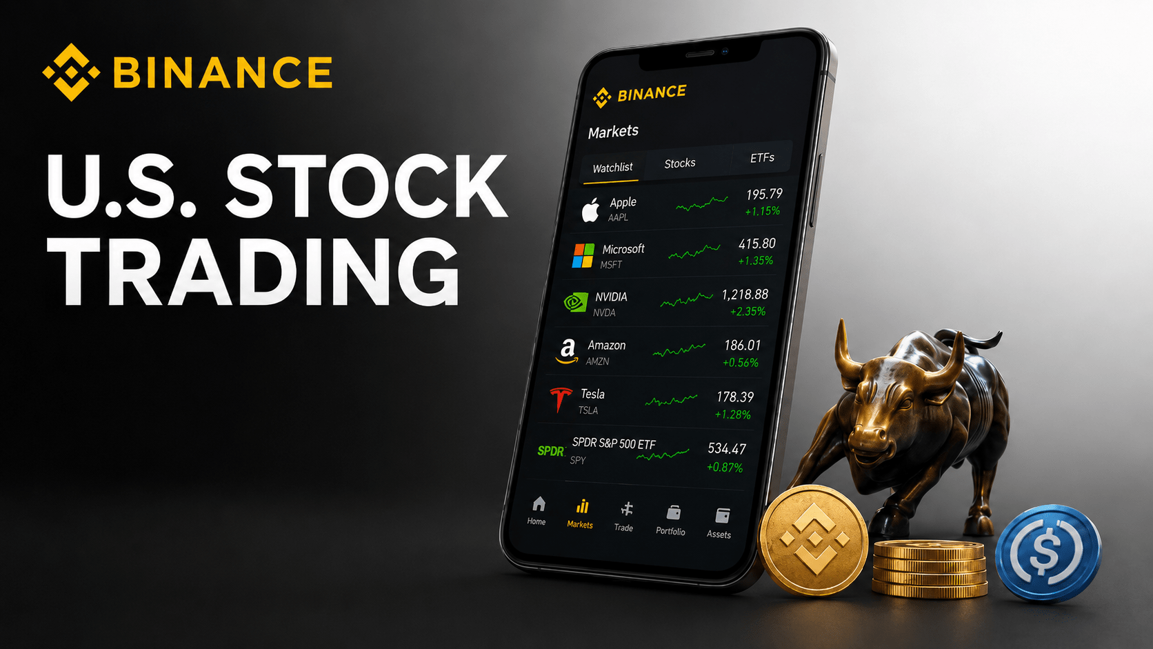 Binance Adds U.S. Stock Trading as Crypto Exchanges Push Into Traditional Finance