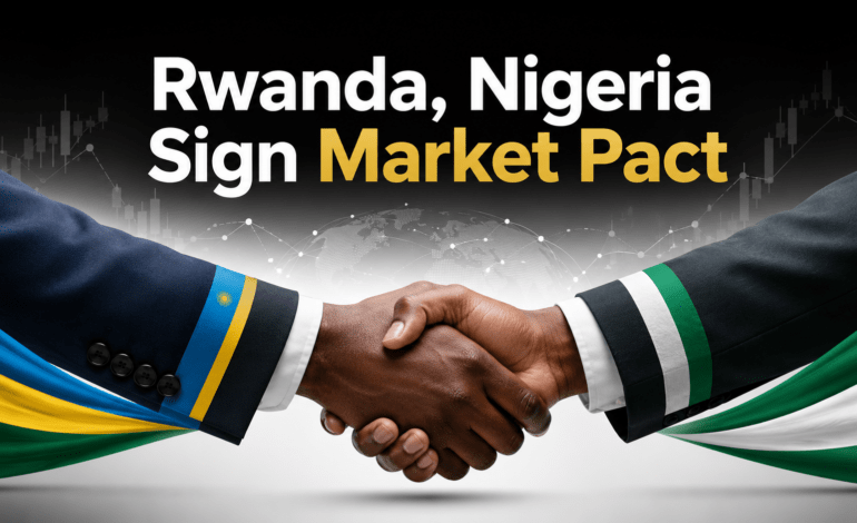 Rwanda and Nigeria handshake representing their capital market cooperation agreement