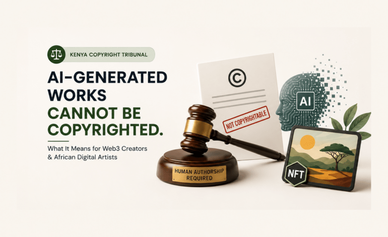 Kenya Copyright Tribunal Rules AI-Generated Works Cannot Be Copyrighted : What It Means for Web3 Creators and Africa’s Digital Economy