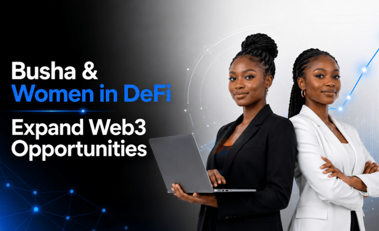 Two African women representing Busha and Women in DeFi expanding Web3 opportunities