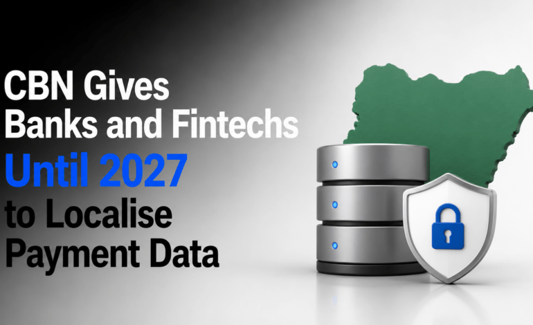 CBN Gives Banks and Fintechs Until 2027 to Localise Payment Data