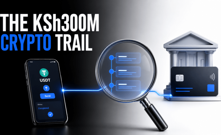 USDT transaction trail connecting crypto and bank accounts in Kenya’s alleged KSh300M money-laundering investigation