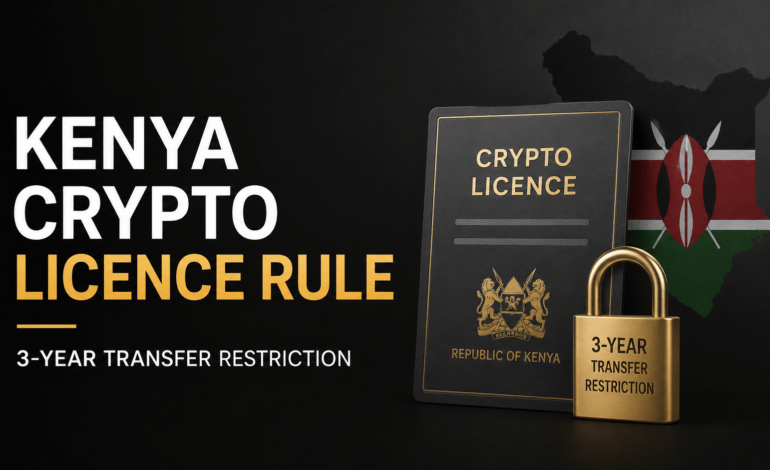 Kenya crypto licence with three-year transfer restriction