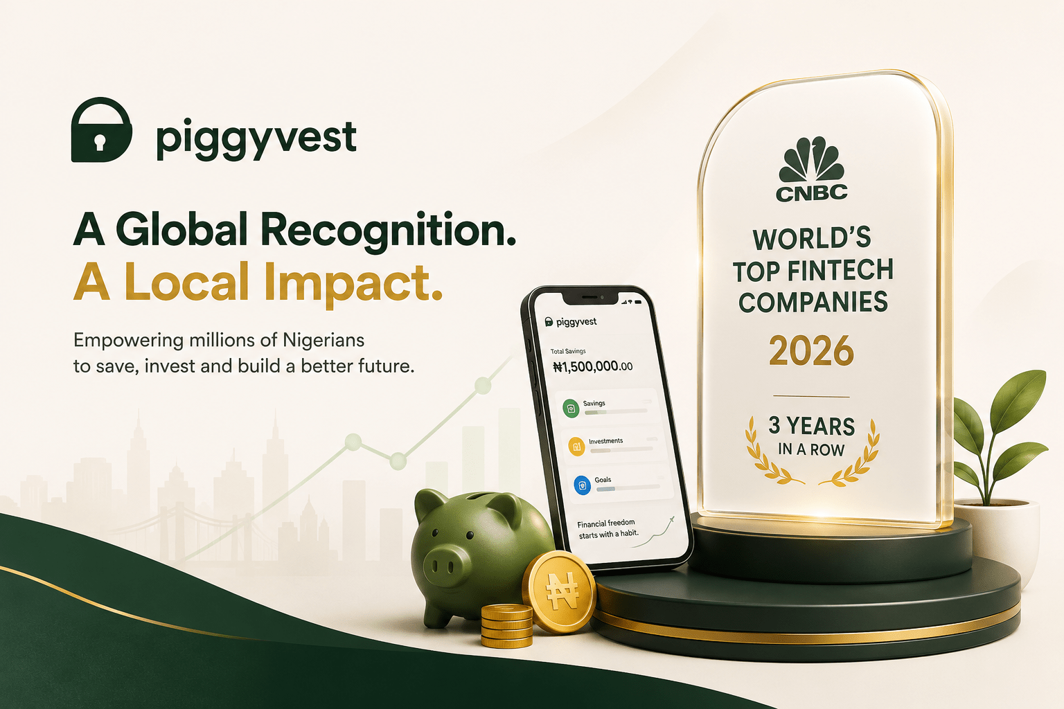 PiggyVest Makes CNBC’s World’s Top Fintech Companies 2026 List for the Third Consecutive Year