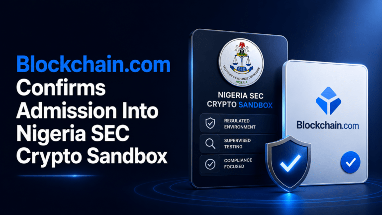 Blockchain.com and Nigeria SEC crypto sandbox illustration representing regulatory admission in Nigeria