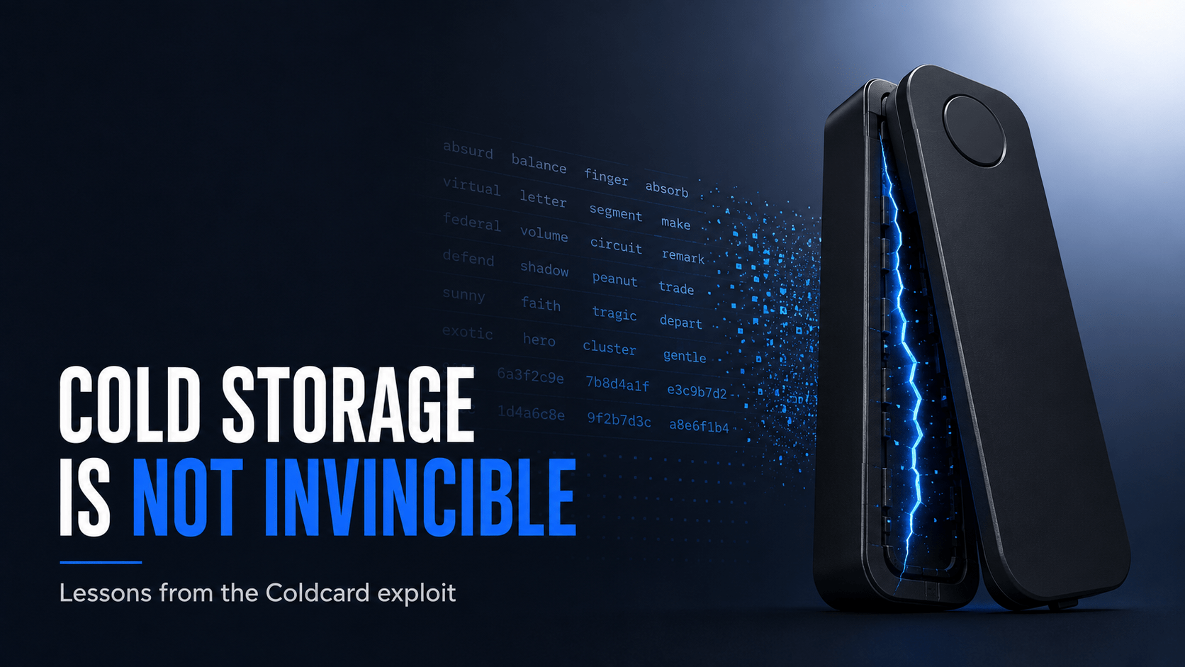 Cold Storage Is Not Invincible: Lessons From the Coldcard Wallet Exploit