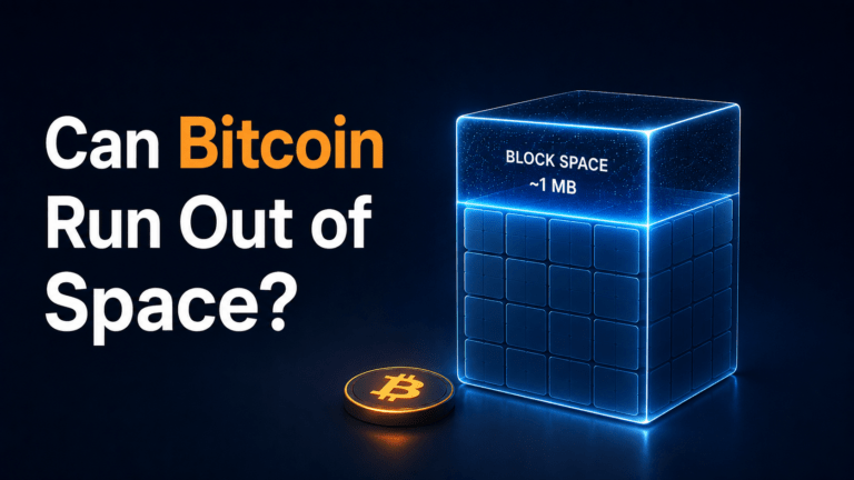 Illustration of limited Bitcoin block space showing a nearly full Bitcoin block