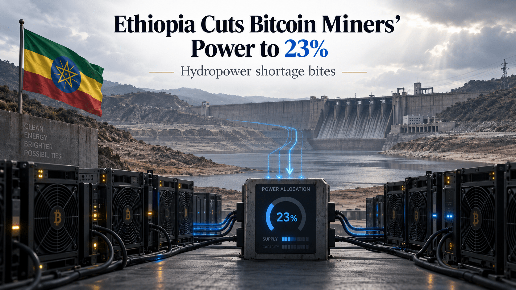 Ethiopia Cuts Bitcoin Miners’ Power to 23% as Hydropower Shortage Bites