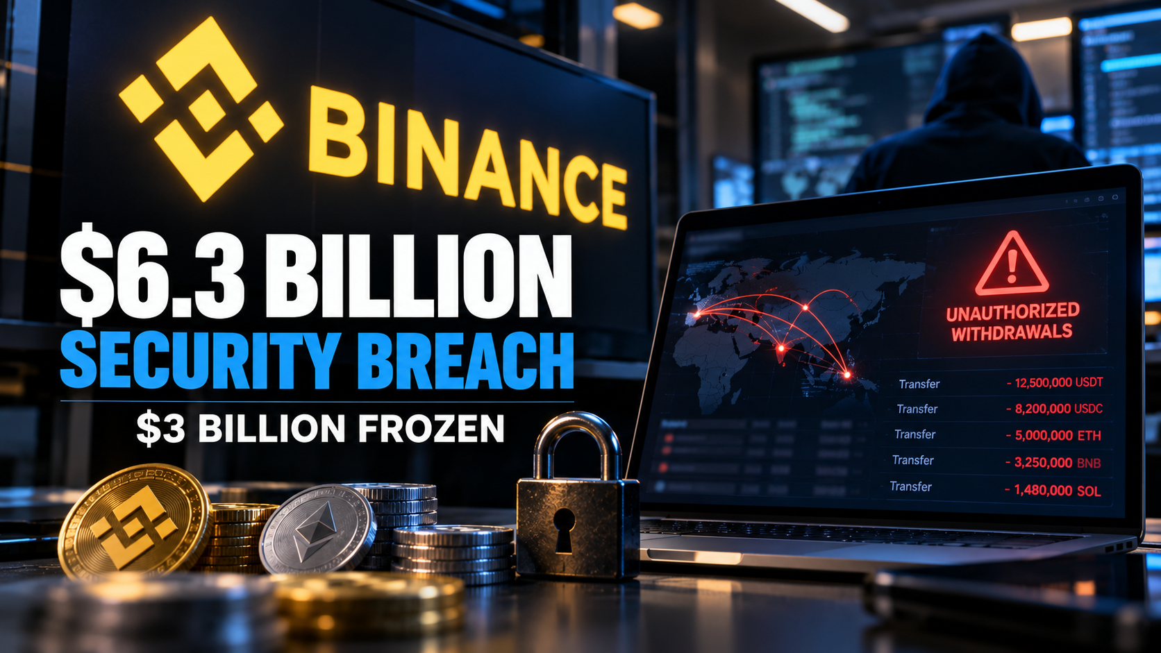 Binance Hit by $6.3 Billion Security Breach, Freezes $3 Billion as Investigation Continues