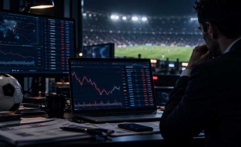 Trading screens representing an investigation into suspicious activity on FIFA-linked prediction market ADI Predictstreet