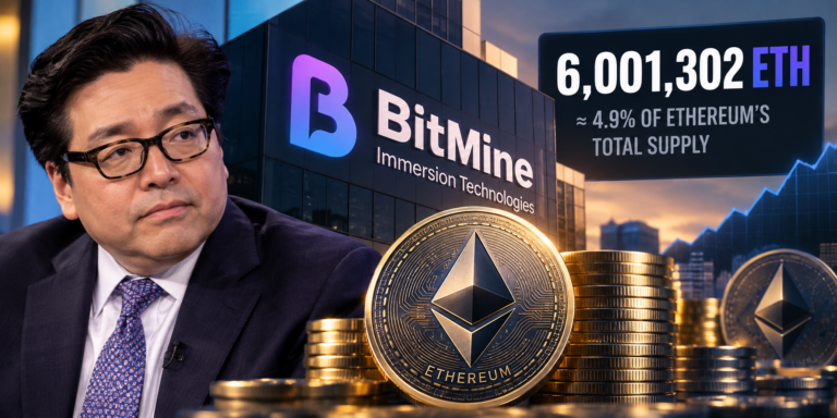 BitMine holds more than 6 million ETH, representing nearly 5% of Ethereum’s total supply
